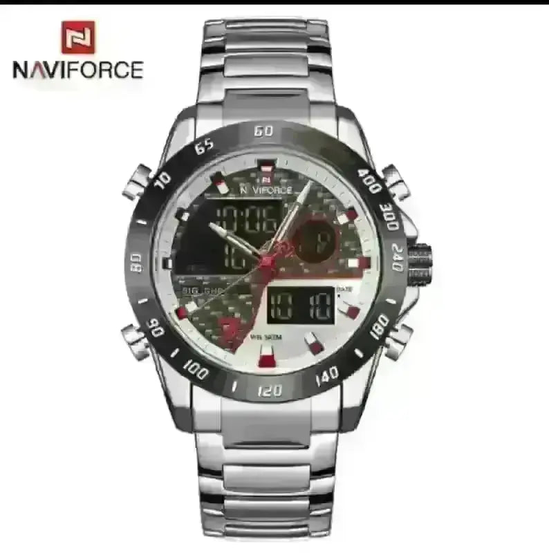 Naviforce cronógrafo 9171 - Plateado / Negro